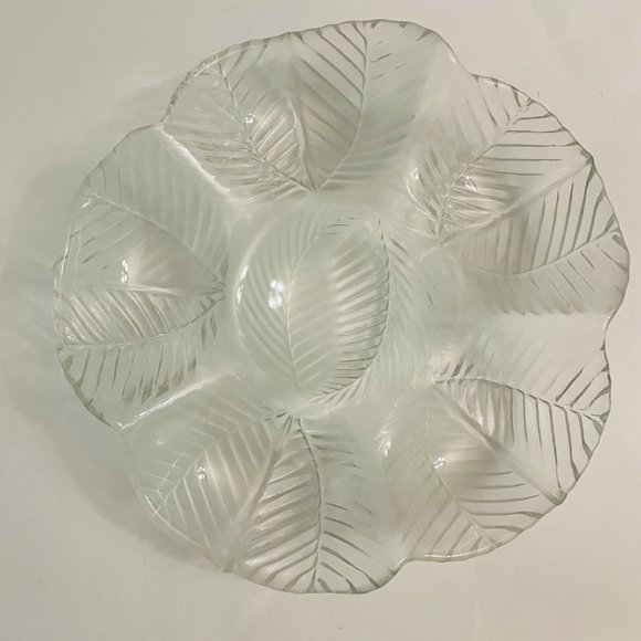 Stylesetter Thick Heavy Frosted Glass Platter Serving Tray Over 3lbs - Picture 11 of 12